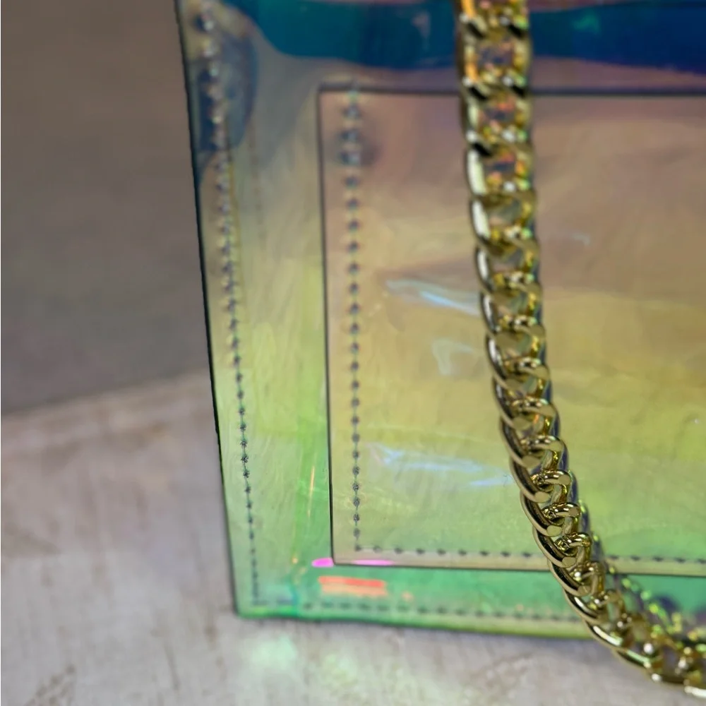 ZAC Zac Posen Eartha Mini Iridescent TPU Pearl Crossbody Bag Double Layer Strap - Picture 7 of 16